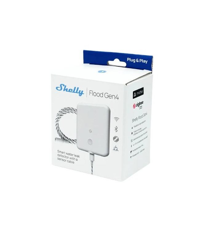 Shelly Flood Gen4 - Sensore allagamento Wi-Fi/ZIgbee/BT Gen4 + cavo 2m