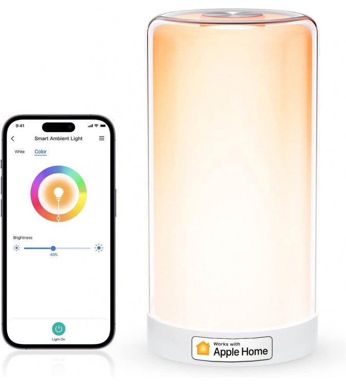 Meross Lampada da comodino a Led Wi-Fi RGBWW dimm Apple HomeKit 