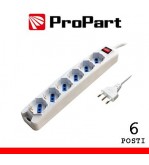 Multipresa 6pos bipasso/schuko spina16A +inter 3m