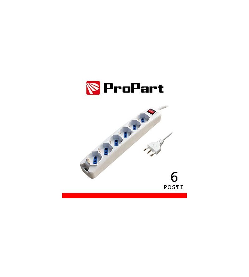Multipresa 6pos bipasso/schuko spina16A +inter 3m