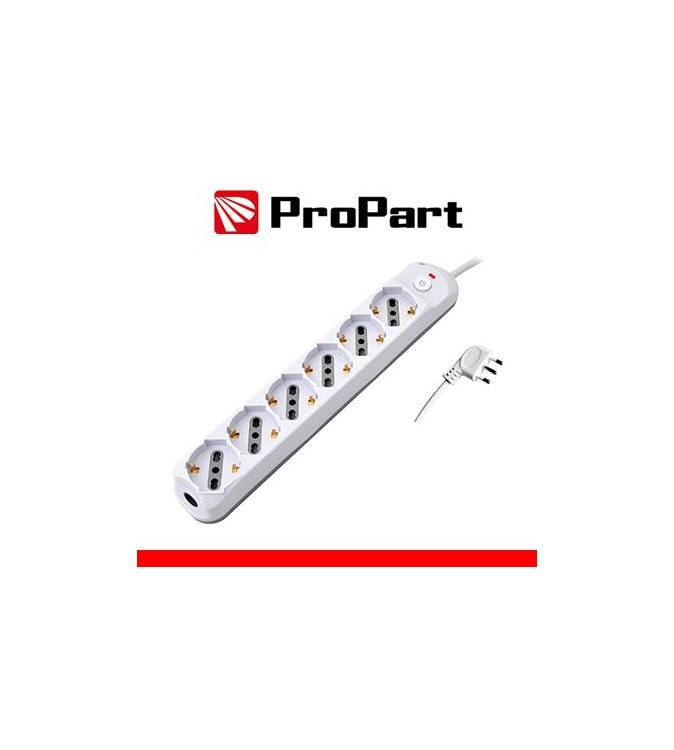 Multipresa 6pos bipasso/schuko + interrutt nuovo modello Spina 16A