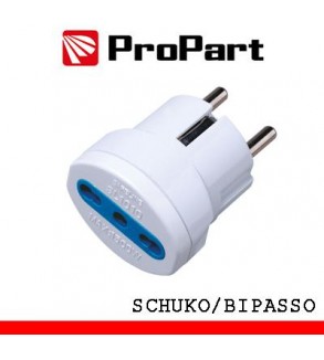 Adattatore bipasso spina schuko polybag