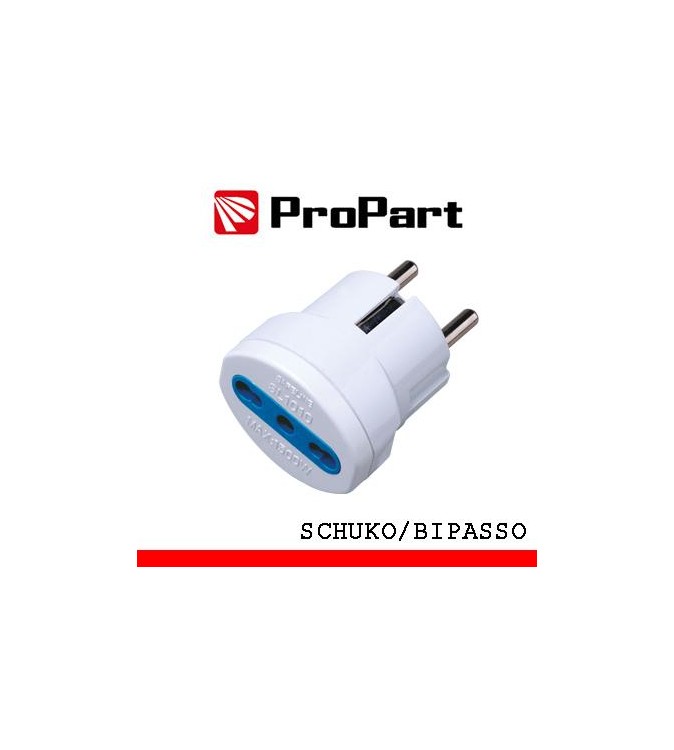 Adattatore bipasso spina schuko polybag