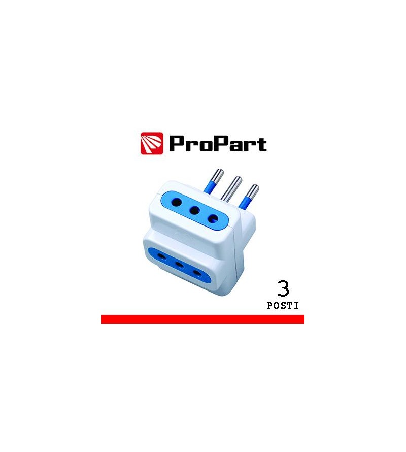 Adattatore triplo 3pos 10A spina10A polybag