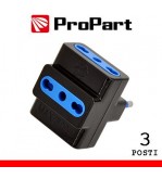 Adattatore triplo 3pos bipasso spina16A nero