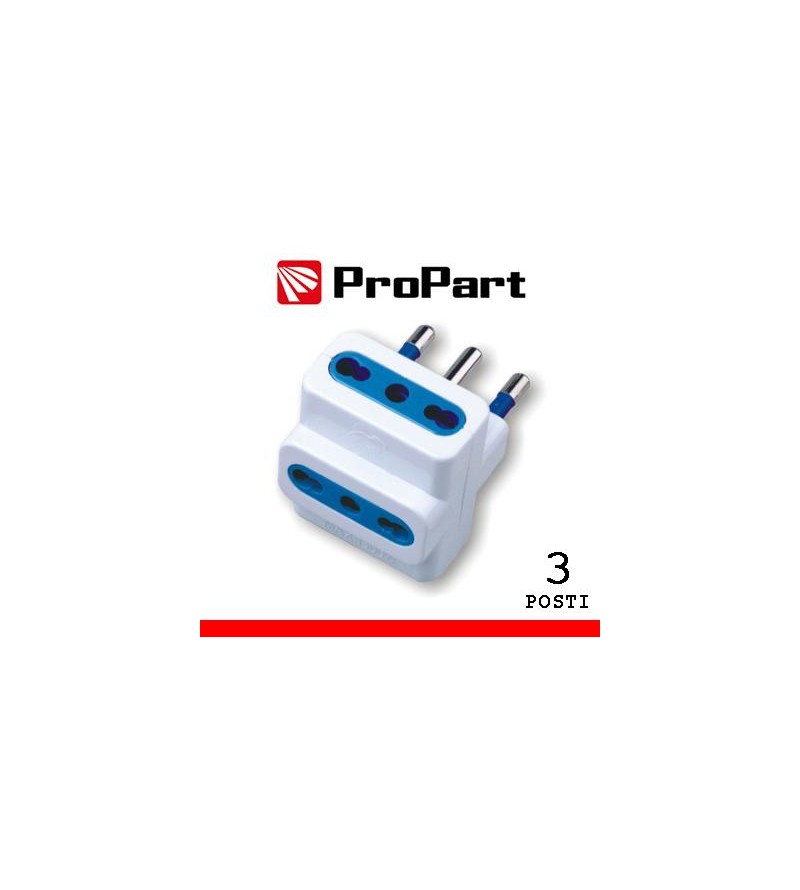 Adattatore triplo 3pos bipasso spina16A polybag