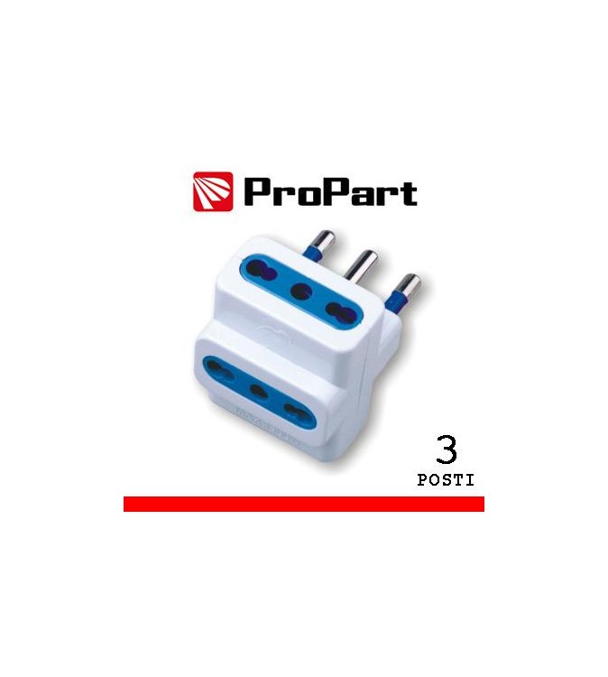 Adattatore triplo 3pos bipasso spina16A polybag