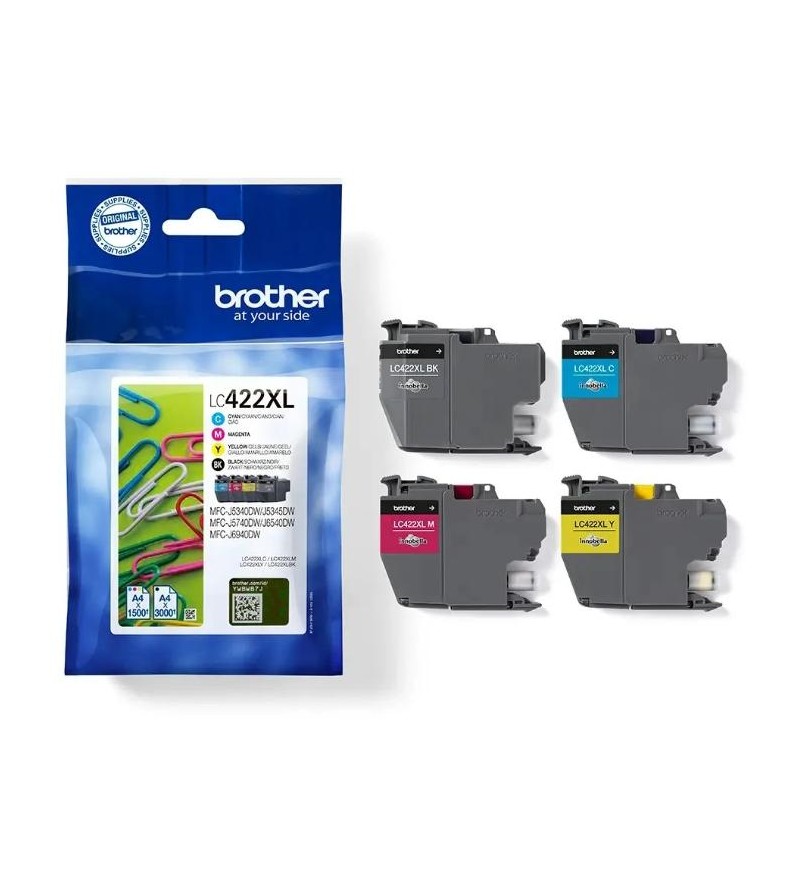 CARTUCCE ORIGINALE BROTHER MULTIPACK LC-422XL NERO+COLORI