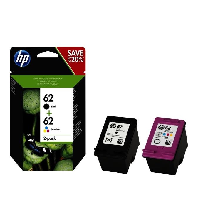 CARTUCCE ORIGINALE HP MULTIPACK NERO E COLORE HP 62 