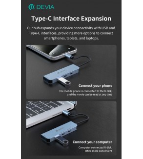 HUB 4 in 1 da tipo C a USB x2 + C + PD 100 W serie Leopard