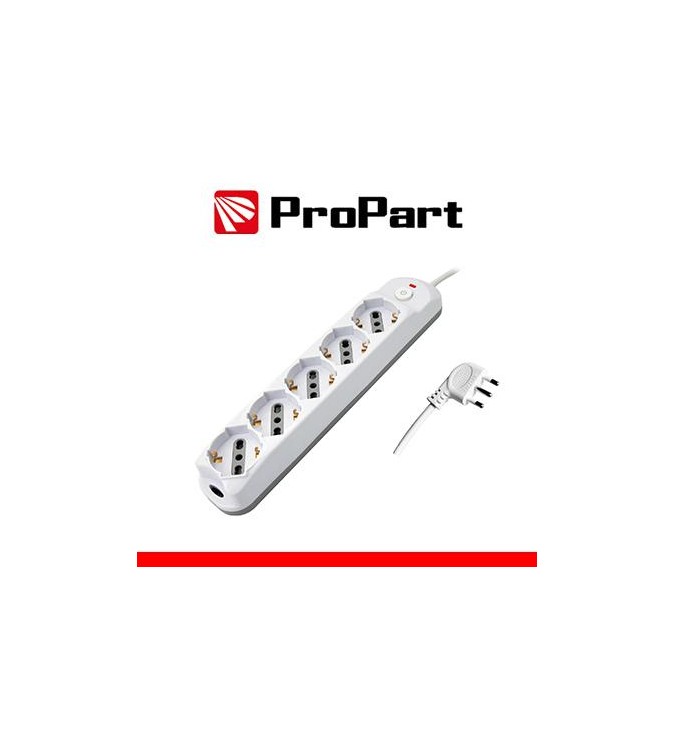 Multipresa 5pos bipasso/schuko + interrutt nuovo modello
