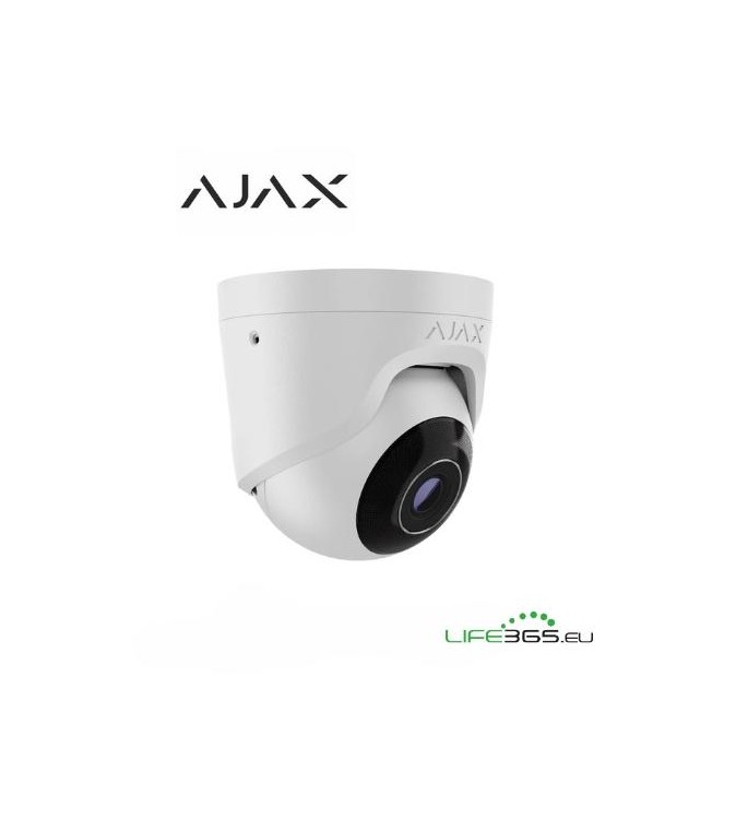 Ajax Telecamera Dome IP PoE (TurretCam) (5 Mp/2.8 mm) bianco