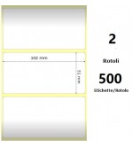 White 102x51mm, 500 Et/Rotolo Z-2000D 4x2x3 Core, 2 Rolls