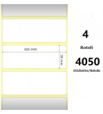 White 102x38mm,4050 Et/Rotolo Z-1000D, 4x1.5x3 Core, 4 Rolls