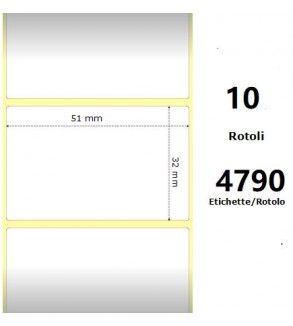 White 51x32mm,4790 Et/Rotolo Z-1000D, 2x1.3x3 Core,circonferenza 182mm