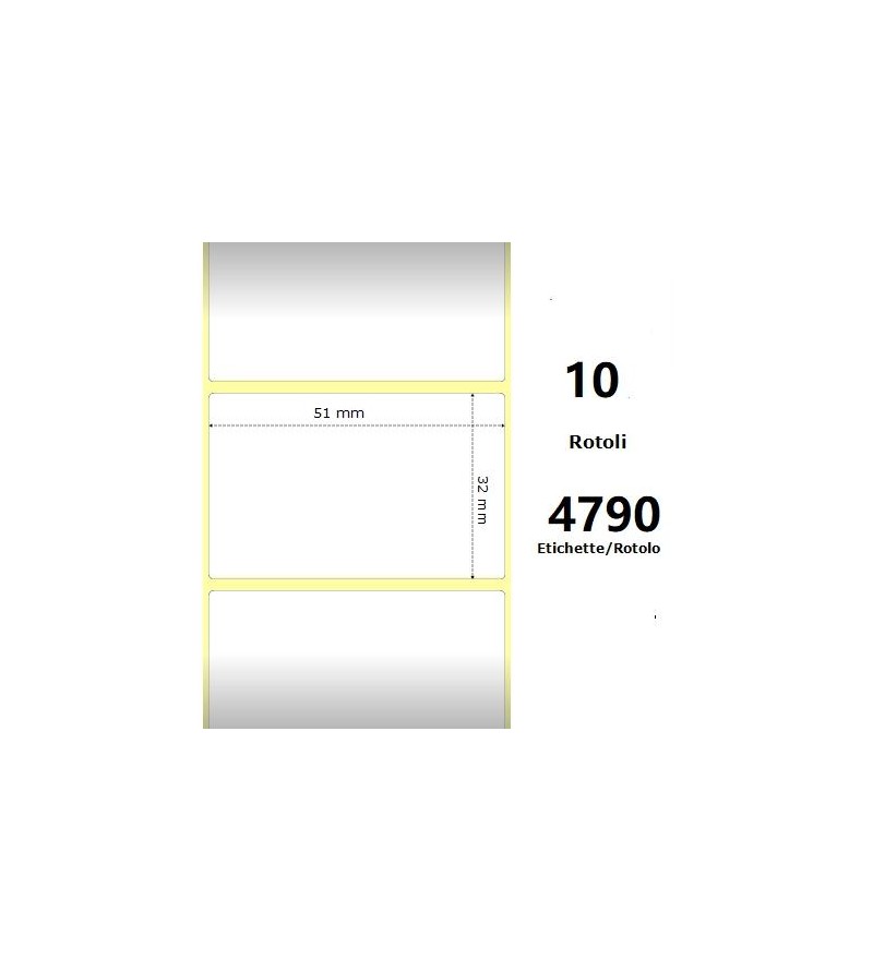 White 51x32mm,4790 Et/Rotolo Z-1000D, 2x1.3x3 Core,circonferenza 182mm