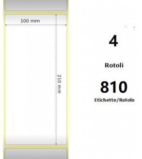 White 100x210mm,810 Et/Rotolo Z-1000D,3.9x8.3x3 Core,4 Rolls