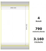 White 148x210mm,790 Et/Rotolo Z-1000D,5.8x8.3x3Core, 4 Rolls