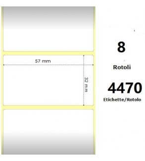 White 57x32mm,4470 Et/Rotolo Z-1000D,2.2x1.3x3 Core,circonferenza 175mm