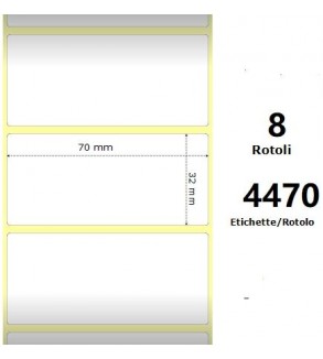 White 70x32mm,4470 Et/Rotolo Z-1000D,2.8x1.3x3 Core,8 Rolls