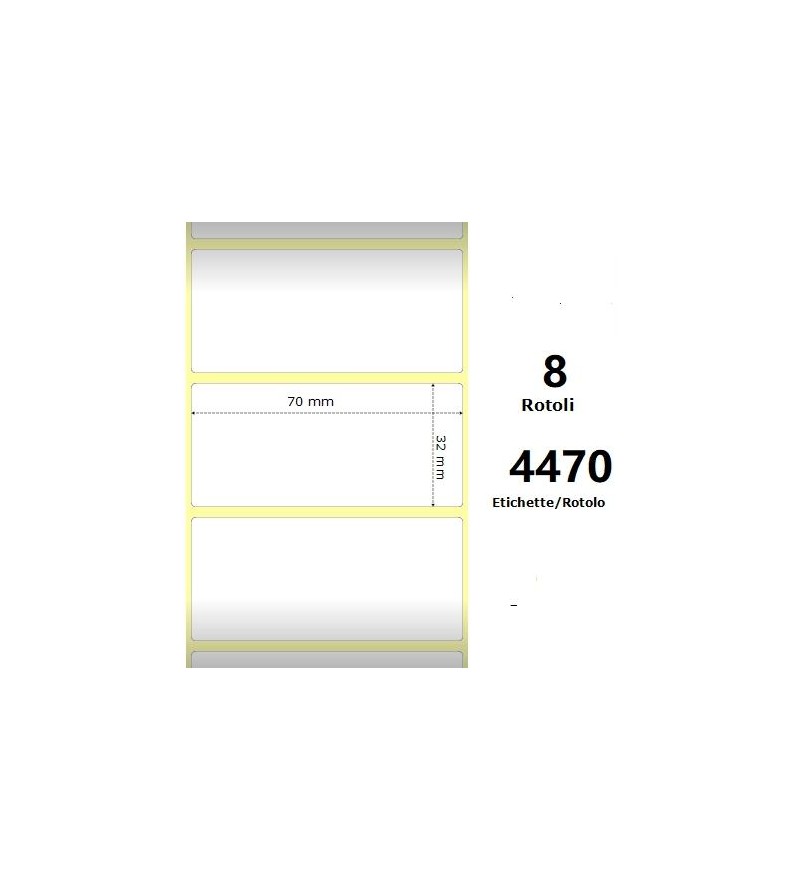 White 70x32mm,4470 Et/Rotolo Z-1000D,2.8x1.3x3 Core,8 Rolls