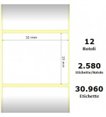 White 32x25mm, 2580 Et/Rotolo Z-2000D 1.3x1x1 Core,circonferenza 108mm