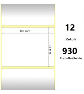 White 102x76mm, 930 Et/Rotolo Z-2000D 4x3x1 Core,circonferenza 111mm