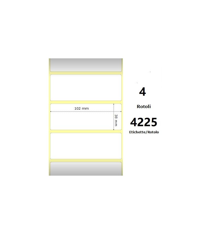 White 102x38mm, 4225 Et/Rotolo Z-2000D,4x1.5x3Core, 4 Rolls