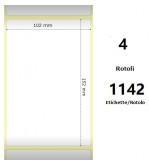 White 102x152mm,1142 Et/Rotolo Z-2000D, 4x6x3 Core, 4 Rolls