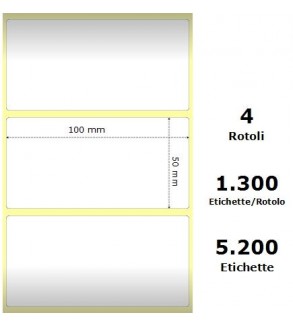 White 100x50mm,1300 Et/Rotolo Z-2000D,3.9x2x1 Core,circonferenza 108mm