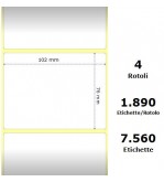 White 102x76mm,1890 Et/Rotolo Z-2000D, 4x3x3 Core,circonferenza 174mm