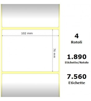 White 102x76mm,1890 Et/Rotolo Z-2000D, 4x3x3 Core,circonferenza 174mm
