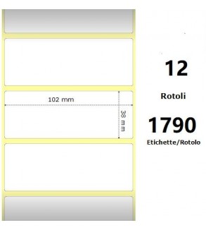 White 102x38mm,1790 Et/Rotolo Z-1000D, 4x1.5x1Core,circonferenza 111mm