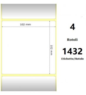 White 102x102mm,1432 Et/Rotolo Z-1000D, 4x4x3 Core ,4 Rolls