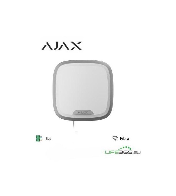 Ajax Superior StreetSiren Plus Fibra - Sirena cablata per interno/esterno bianca