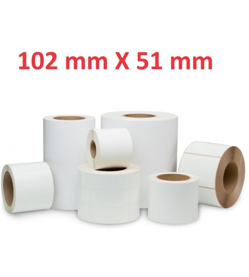 Opaco White Roll Adesivo 102mm x 51mm, 650 labels,Diametro 40mm Ad inchiostro 