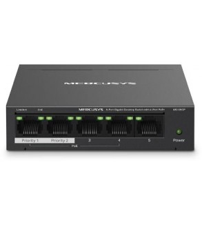 Switch Desktop 5 porte 10/100/1000 PoE+  - Mercusys MS105GP
