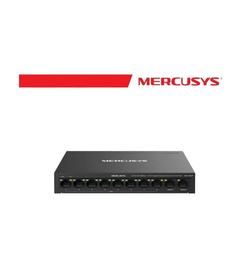 Mercusys 8-Port PoE+ 10/100 Mbps + 2 Gigabit  Port Switch - MS110CMP