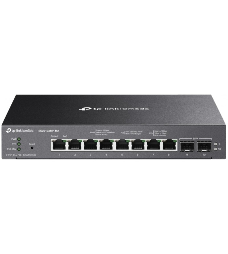 Omada Switch Smart 8 Porte 2.5GBASE-T PoE+, 2 Porte 10GE SFP+ - SG2210XMP-M2
