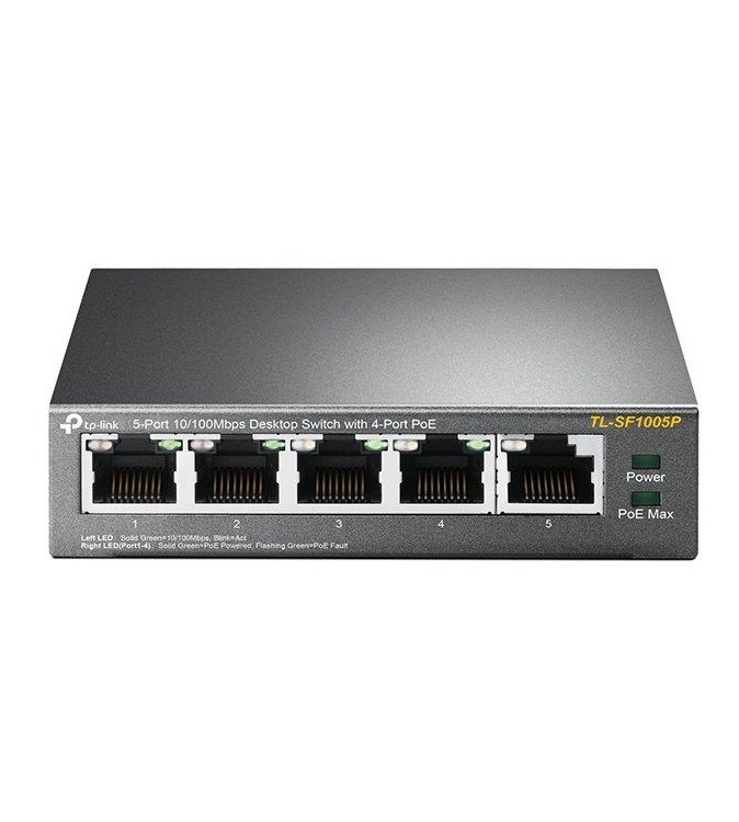 TP Link Switch desktop 5 porte 10/100Mbps 4 PoE - TL-SF1005P