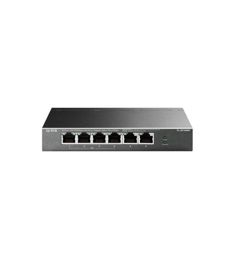 Switch desktop 6 port 10/100Mbps con 4 porte PoE+ TL-SF1006P