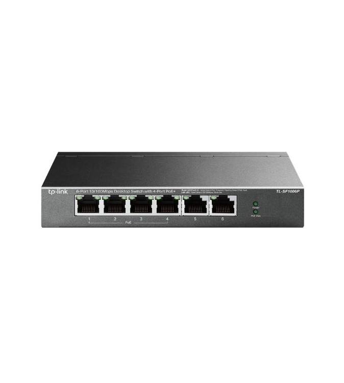 Switch desktop 6 port 10/100Mbps con 4 porte PoE+ TL-SF1006P