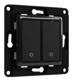 Shelly Wall Switch 2 - Pulsanti filari da parete 2 tasti nero con supp relay