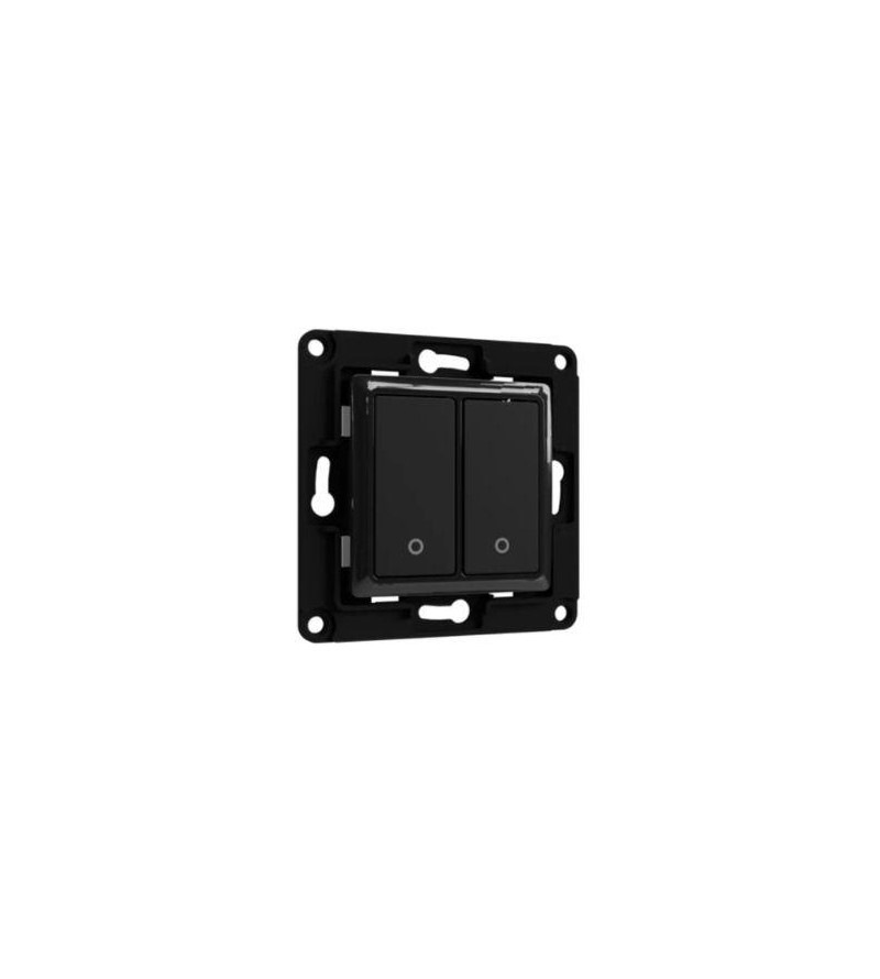 Shelly Wall Switch 2 - Pulsanti filari da parete 2 tasti nero con supp relay