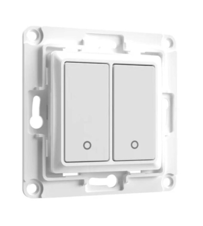 Shelly Wall Switch 2 - Pulsanti filari da parete 2 tasti bianco con supp relay