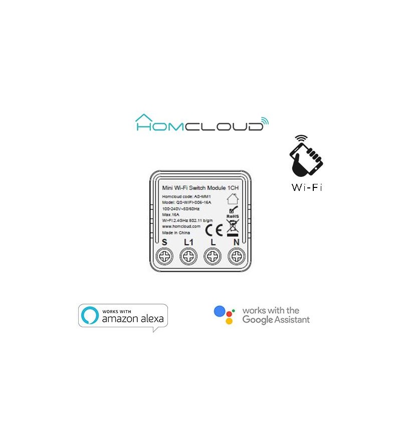 Modulo Interruttore Mini 1CH Wi-Fi da incasso