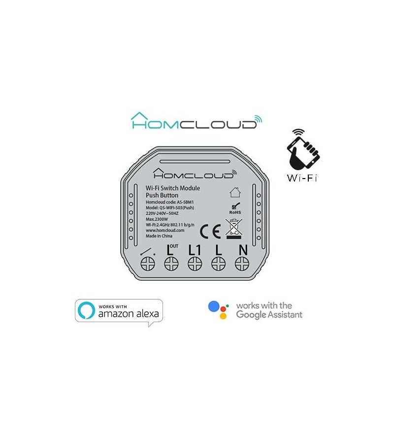 Modulo Pulsante&Interruttore 1CH Wi-Fi da incasso