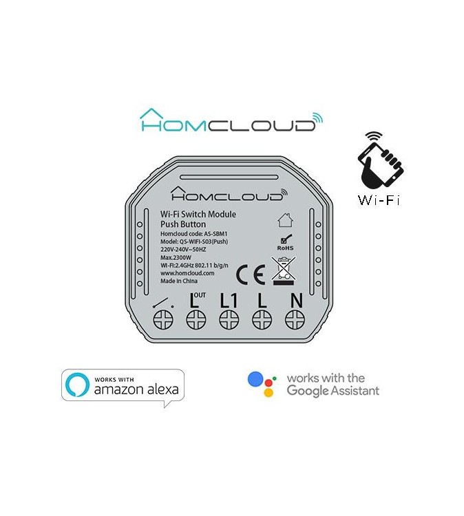 Modulo Pulsante&Interruttore 1CH Wi-Fi da incasso