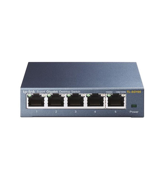 Switch 5 Porte Gigabit Plug & Play case in acciaio TL-SG105