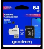GoodRAM microSD 64GB class 10 + adpter + card reader - blister - M1A4-0640R12